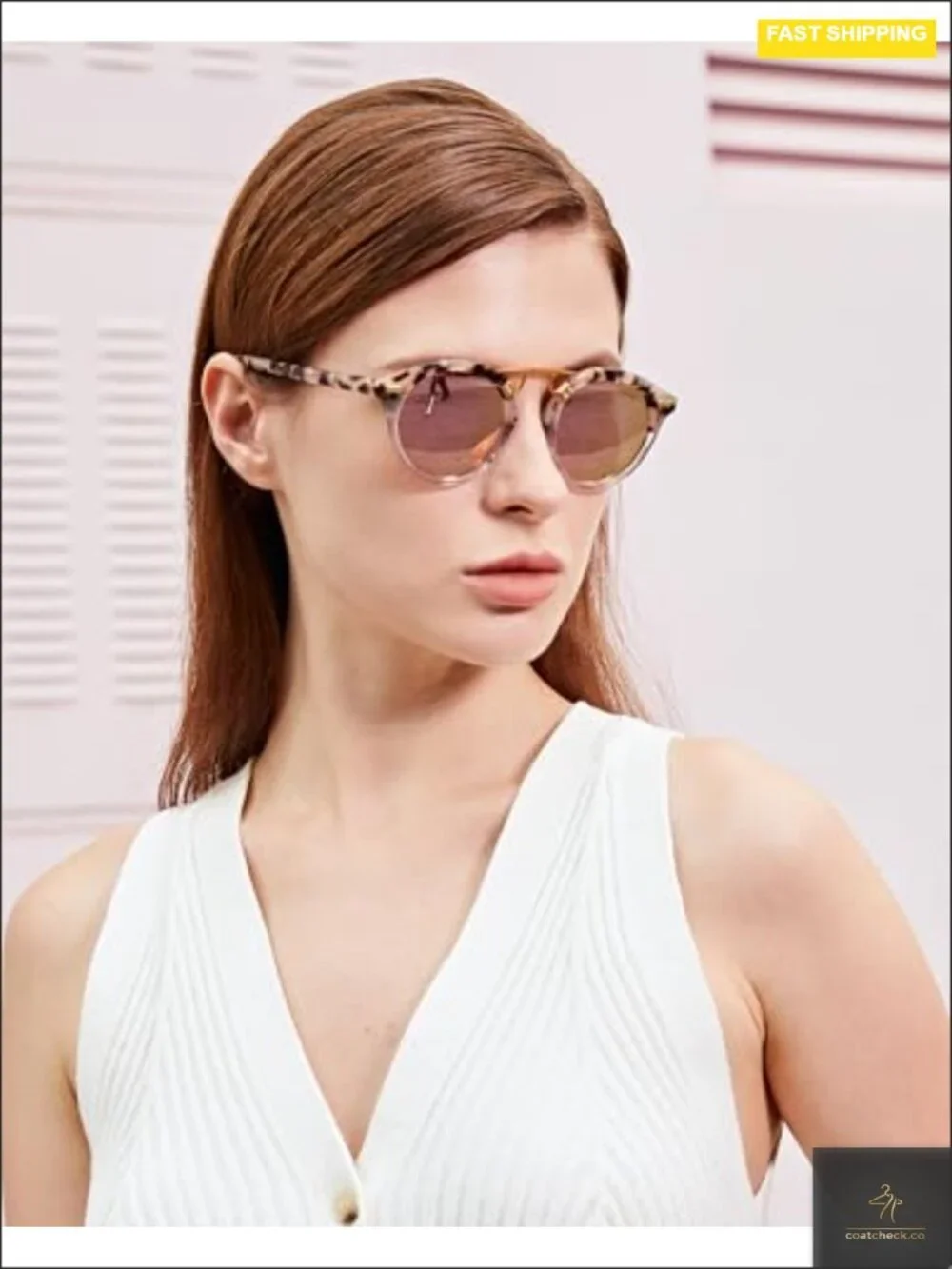 Polarized Acetate Round Sunglasses UV Protection Womens